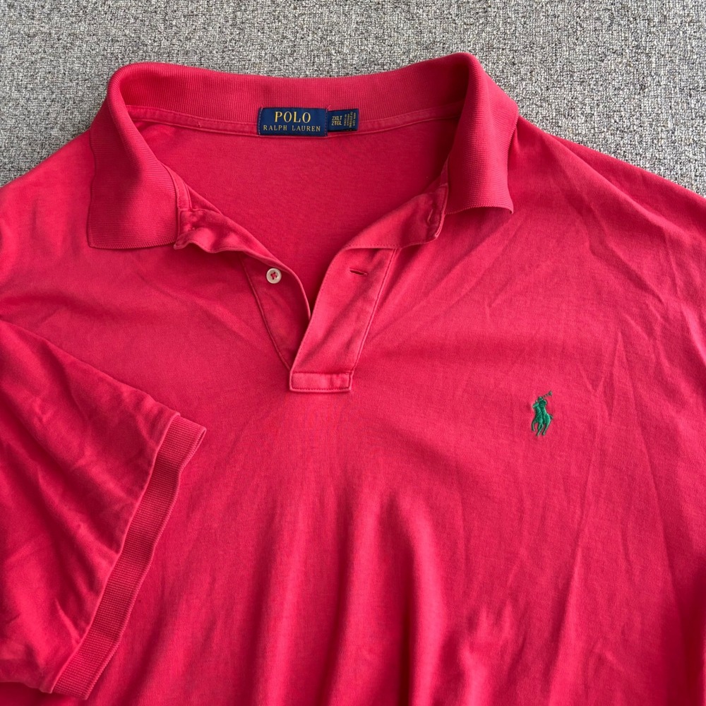 Polo Ralph Lauren Polo Shirt Mens 2XLT Classic Fit Red Short Sleeve Pony Logo